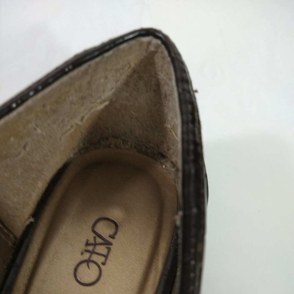 Cato Slip-on Flats Loafers Women Size 9 M Brown Embossed Croc Print - Picture 7 of 7